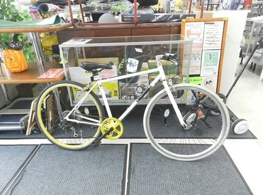 Air bike クロスバイク 28インチ 自転車 7段変速 ホワイト×イエロー ☆ PayPay(ペイペイ)決済可能 ☆ 札幌市 北区 屯田