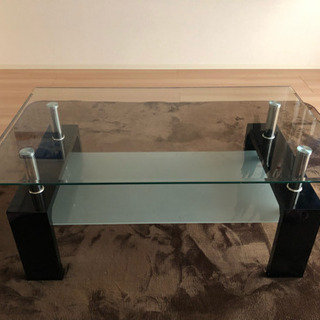 【美品】ガラス天板 リビングテーブル