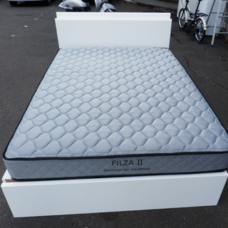 PayPay対応 ダブルベットマットレス付き  nitori/ニトリ 電源有り 引き出し カラー/ホワイト 長さ210cm 寝具 札幌市西区西野