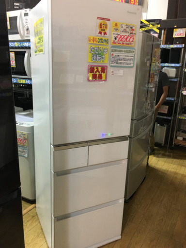 10/13 値下げ！ 美品 2018年製 ガラス扉 TOSHIBA 東芝 406L冷蔵庫 nanoe NR-E413PV-W 日本製