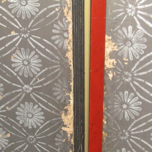 QC012 銀屏風 無地 六曲一双 折り畳み 衝立 パーティション 菊柄 仕切り