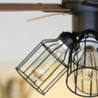 ヴィンテージ風シーリングファン 可愛いエジソン電球とリモコン付き！ - 生活家電