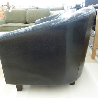 2人掛けソファ 合皮製 ブラック 中古品 札幌市 清田区