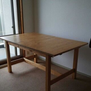 IKEA 伸長式テーブル（美品）+椅子7脚