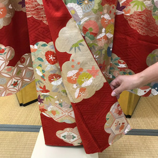 雲取り文様 本振袖 仕立て上がり 正絹長襦袢付き 新品 着物