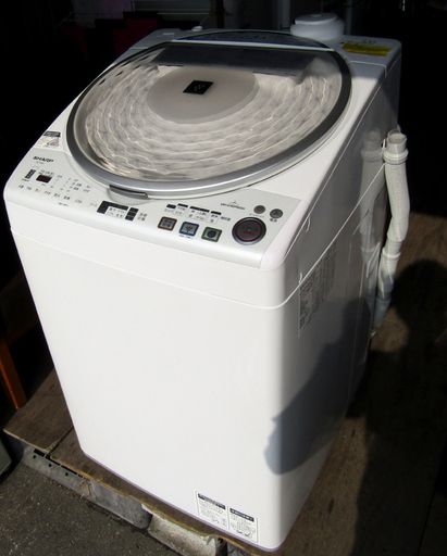 中古品 SHARP/シャープ 8㎏ 全自動洗濯乾燥機 ES-TX810 プラズマクラスター 2012年製