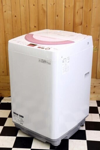 配達込み　全自動洗濯機　SHARP　ES-GE6A-P　6.0kg　2017年製　ピンクカラー　住まい　生活家電