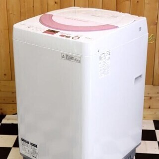 配達込み 全自動洗濯機 SHARP ES-GE6A-P 6.0kg 2017年製 ピンク
