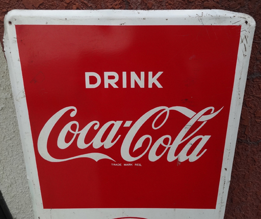 Coca Cola コカ・コーラ ブリキ看板 昭和レトロ ヴィンテージ 全長 