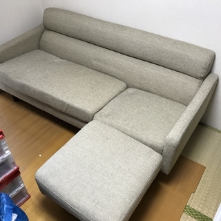 ３人がけカウチソファー＋オットマン　組み換え自由なフリースタイル　左右入れ替え可能