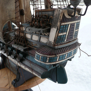 アンティーク QUEEN ELIZABETH/クイーンエリザベス号 船 帆船 模型