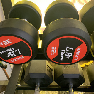 ラバーダンベル 32.5kg 2個