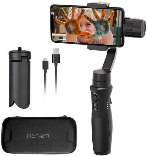 【1回のみ使用】Hohem iSteady Mobile+ スマホ スタビライザー ジンバル ミニ三脚付き【日本語取説付属】＋【GoPro対応】アクションカメラ用マウントプレート