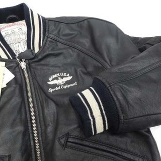 未使用 タグ付◎AVIREX/アヴィレックス レザー スタジアム ジャンパー 革ジャン キッズ 120/スタジャン ジャンパー/牛革