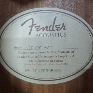 FENDER JAPAN ACOUSTICS CF100 MAT フェンダー ジャパン アコースティックギター