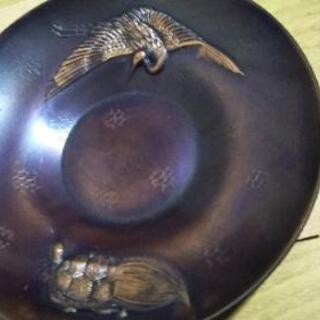 美幸堂◆純銅手仕上 紫小紋 鶴亀 茶器揃◆