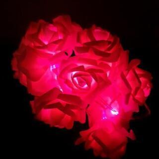【終了】薔薇バラ　ガーランド　LEDライトイルミネーション