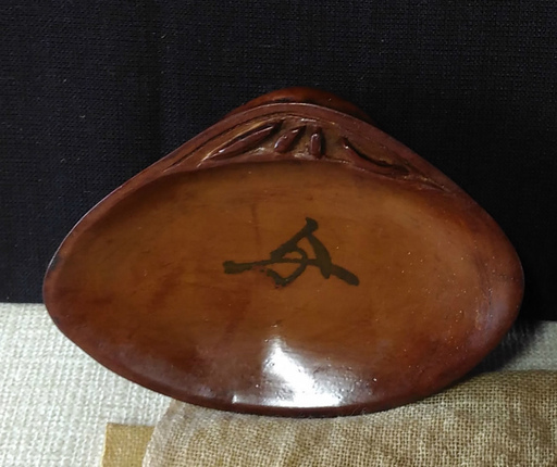 c229 貝合わせ 貝型 香合 漆塗 木製 花押あり 合わせ箱