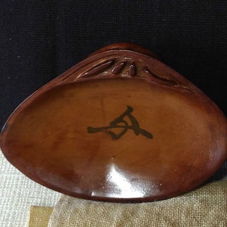 c229 貝合わせ 貝型 香合 漆塗 木製 花押あり 合わせ箱