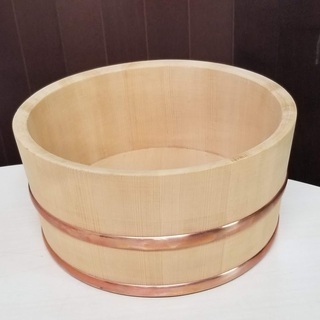 ◆ 木製【風呂桶】直径約23cm 高さ約11.5cm 未使用品 ...