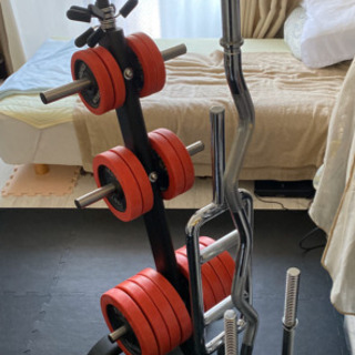 スポーツ IROTECダンベルセット60kg（片手30kg）、ラック、EZバー 