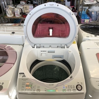 美品【 SHARP 】シャープ 洗濯8.0㎏/乾燥4.5㎏ 洗濯乾燥機 光センサーECOeyes 穴なしサイクロン洗浄 ES-TX840