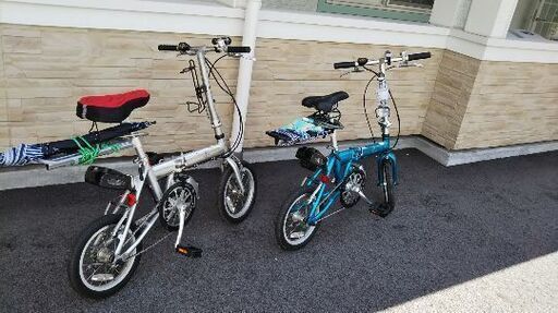最終値下げ・折りたたみ式軽量アルミ合金電動アシスト自転車、14インチサイズ、2台セット。