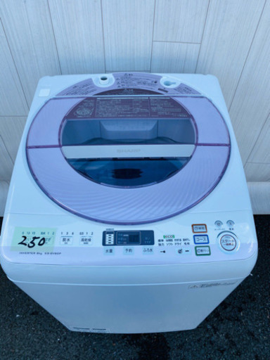 大容量‼️250番 SHARP✨全自動電気洗濯機⚡️ES-GV80P-P‼️