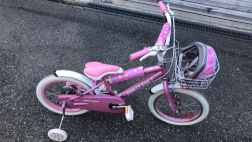子供自転車 補助輪付き 16インチ ピンク 美品