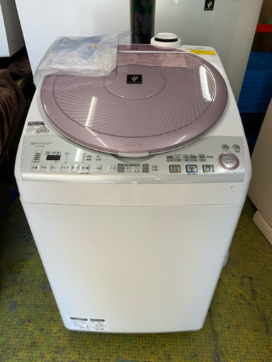 SHARP 洗濯機 乾燥付き ES-TX820 ピンク 8.0kg Ag+イオンコート 穴なし槽 2013年 動作品 川崎区 KK