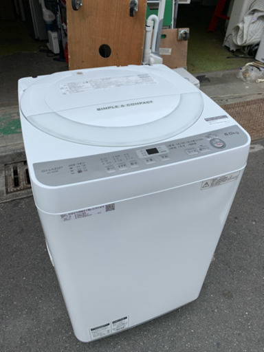 2022年12月迄延長保証有 洗濯機 SHARP 2018年 6㎏洗い ES-GE6B-W シャープ 川崎区 KK