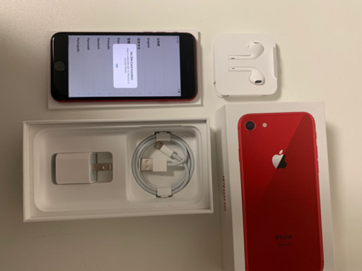送料無料 極美品 iphone8 SIMフリー 256 レッド RED 付属品未使用 アップルケア+20年6月まで有ります 外箱付き ボタン派の方へ