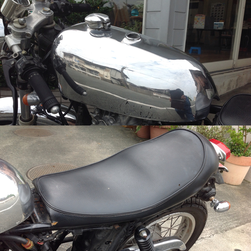 SR400 セパハン アルミタンク バックステップ スパトラ エンジン始動OK 1JR