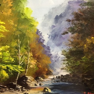 ※森林川絵インテリア※飾り収蔵