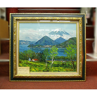 札幌【羽沢 清水 油彩画 額装】洞爺湖 油絵 風景画 絵画 F10号 札幌【羽沢 清水 油彩画 額装】洞爺湖 油絵 風景画 絵画 F10号