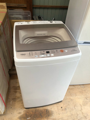 美品 2019年製 AQUA アクア AQW-GV70G(W) [全自動洗濯機 7.0kg 簡易乾燥機能付 ホワイト]