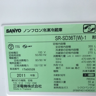 SANYO 全自動洗濯機 SR-SD36T-1 355L 2011年製