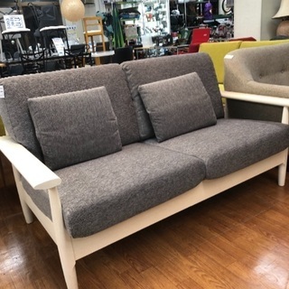 2017年モデル！ 柏木工 (カシワモッコウ) 2人掛けソファー グレー×ナチュラル 布 参考価格253800円 シガーロ