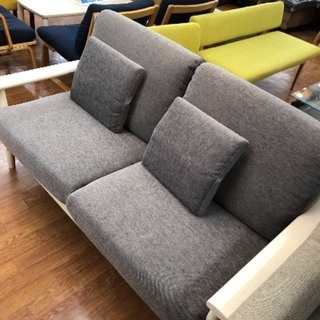 2017年モデル！ 柏木工 (カシワモッコウ) 2人掛けソファー グレー×ナチュラル 布 参考価格253800円 シガーロ