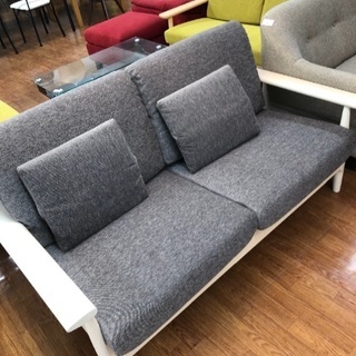 2017年モデル！ 柏木工 (カシワモッコウ) 2人掛けソファー グレー×ナチュラル 布 参考価格253800円 シガーロ