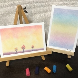 楽しくアートセラピー　３色パステルアート®で描く「秋の夕暮れ」