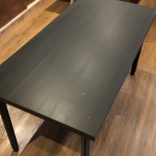 IKEA 黒 テーブル 机 LINNMON オフィステーブル 作...