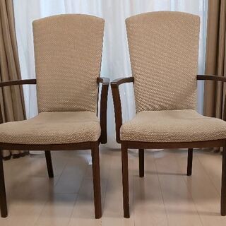 カリモク 肘付椅子 2脚