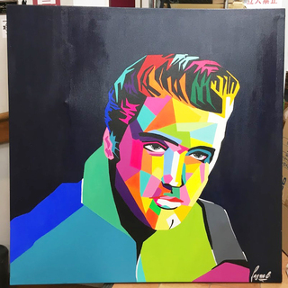 超特大レイン・カラセド アクリル 絵画 本人肉筆 [Elvis ...