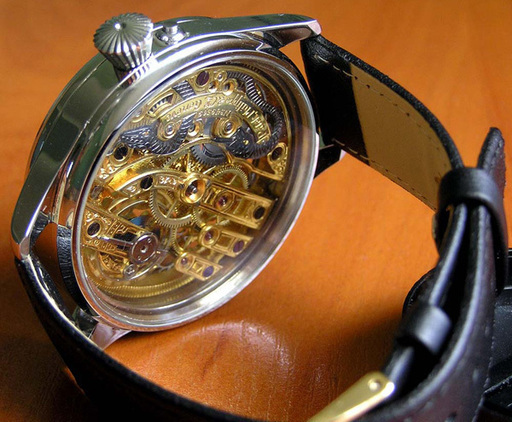 下取＆値引き交渉あり 1876年 パテックフィリップ懐中時計のムーブメント使用カスタム腕時計 エングレービング フルスケルトン 蛇 アンティーク