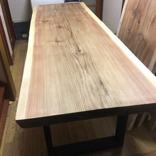 大幅値下げ☆特大 2.1m 天然一枚板ダイニングテーブル オイル仕上げ 近場配送無料。
