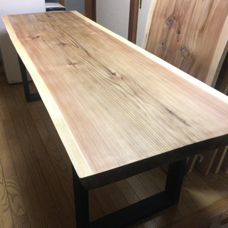 大幅値下げ☆特大 2.1m 天然一枚板ダイニングテーブル オイル仕上げ 近場配送無料。