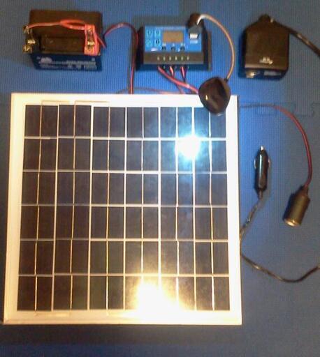 停電、緊急時に　太陽光発電キット9000円　ソーラーパネル　バッテリー　充電コントローラー　LEDライト他