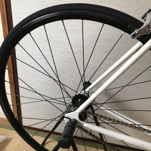 ロードバイク 【こだわりカスタム】フジ フェザー ピストバイク 52CM 白