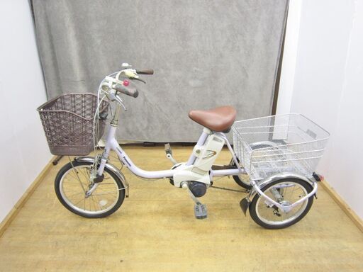 【引取限定・現状渡し】パナソニック 電動アシスト三輪車 タイヤ新品 パープル